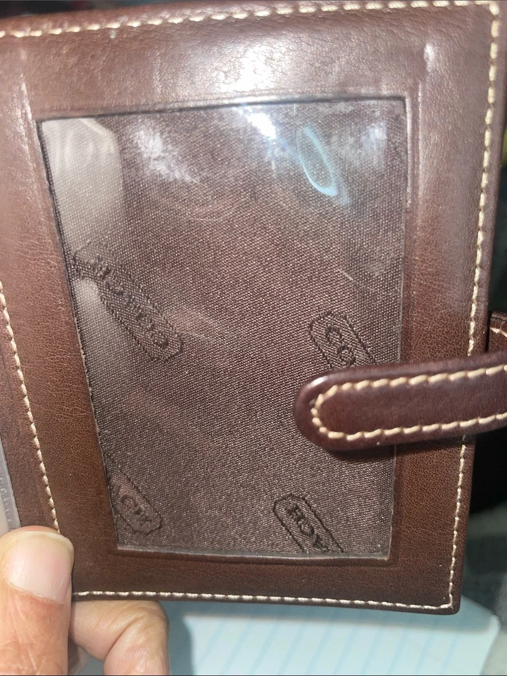 Vintage Coach Leather Mini-Fold Wallet Or Picture Frame